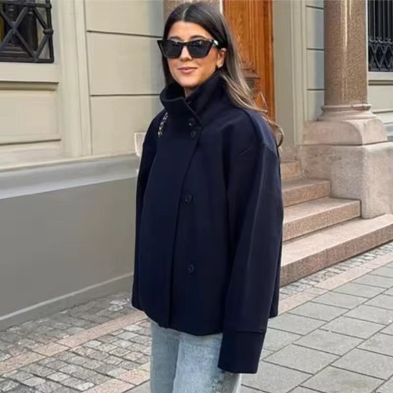 manteau court femme, vue portée