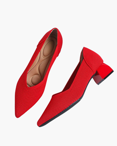 Escarpin femme à talon bloc avec texture raffinée