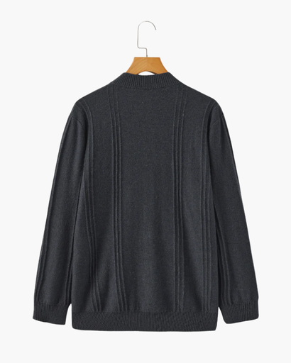 Pull homme Ribbed Half Zip avec effet cachemire et tissu doux