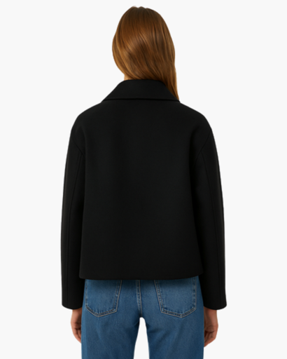 Veste Femme Courte en Coton à Double Boutonnage | Chic & Moderne