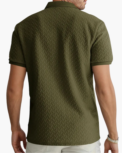 Polo homme à motif structuré