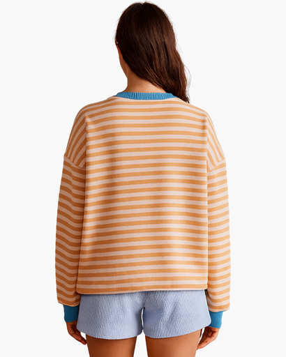 Sweat Femme Oversize à Rayures – Confort Doux et Respirant, Style Décontracté Chic