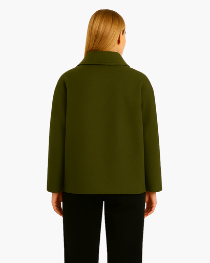 Manteau Femme Oversize en Laine Mélangée – Élégant avec Col Revers et Manches Chauve-Souris