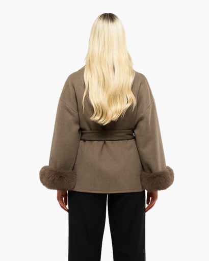 Manteau Femme Élégant avec Ceinture – Manches Finition Chic
