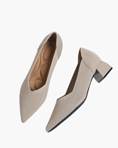 Escarpin femme à talon bloc avec texture raffinée