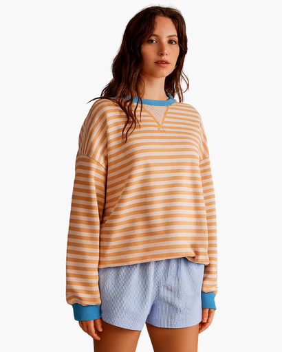 Sweat Femme Oversize à Rayures – Confort Doux et Respirant, Style Décontracté Chic