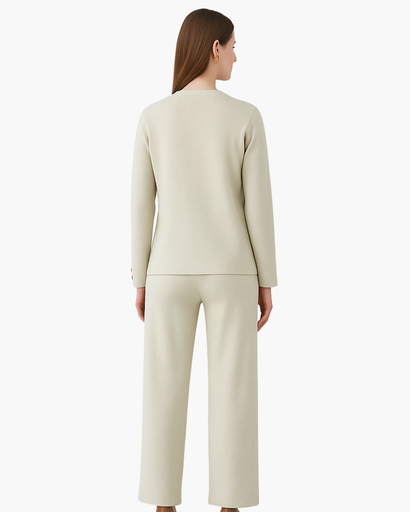 Ensemble Femme 2 Pièces avec Grands Boutons Dorés – Chic & Confortable