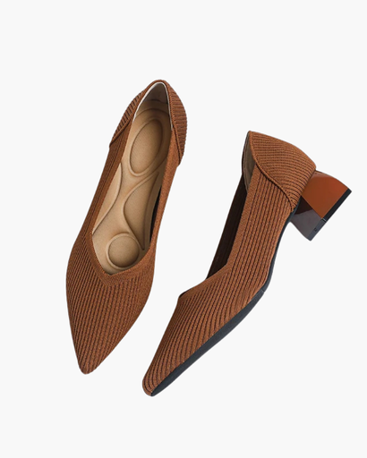 Escarpin femme à talon bloc avec texture raffinée