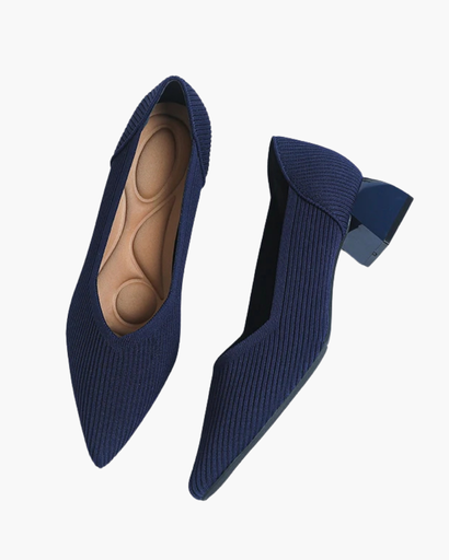 Escarpin femme à talon bloc avec texture raffinée