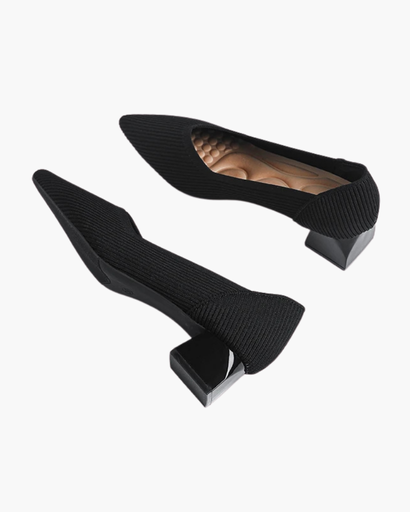 Escarpin femme à talon bloc avec texture raffinée