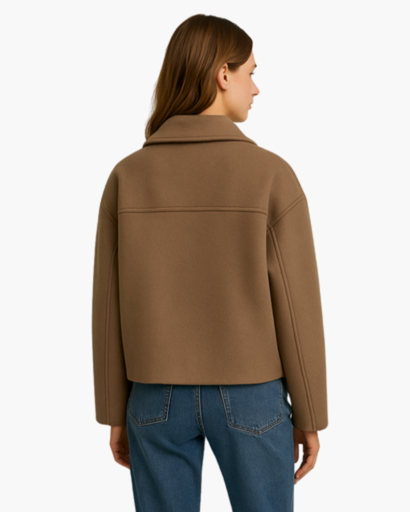 Veste Femme Courte en Coton à Double Boutonnage | Chic & Moderne