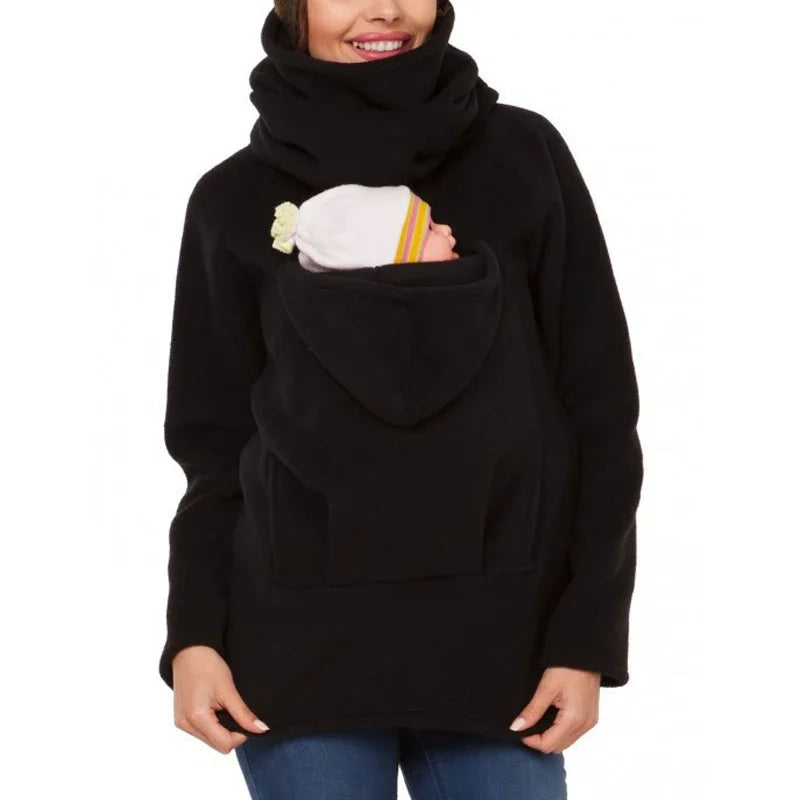 Veste de grossesse et de portage de bébé en fleece, vue de dos