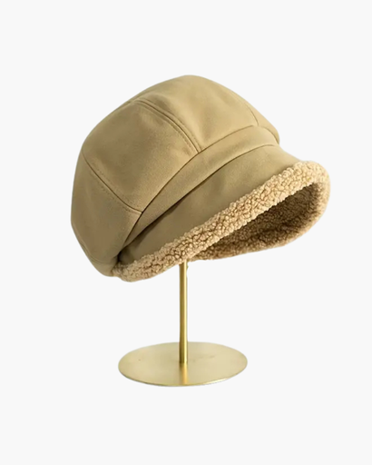Chapeau femme doublé avec bordure en tissu texturé