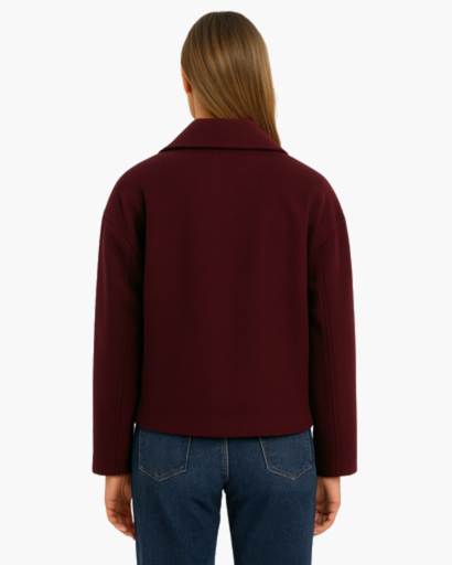 Veste Femme Courte en Coton à Double Boutonnage | Chic & Moderne