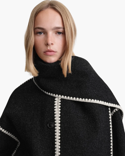 Manteau Chaud Femme – Élégant Manteau en Laine avec Col Écharpe
