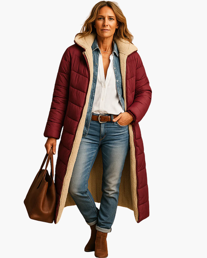 Manteau long rembourré pour femme