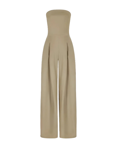Combinaison Femme Bustier Jambe Large – Élégance Satin & Coupe Chic | Soirée & Cérémonie