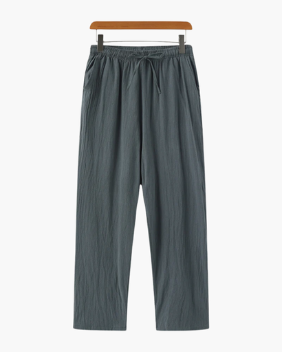 Pantalon ample en lin pour homme avec taille élastique – Style décontracté