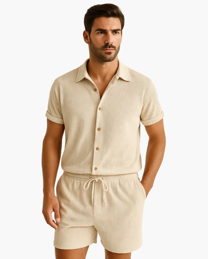 Zomerset Homme – Chemise Légère à Manches Courtes et Short Assorti