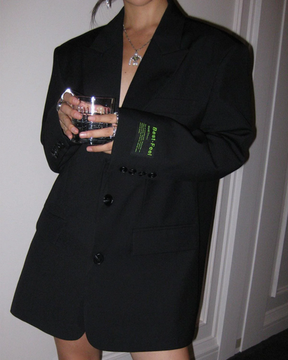 Blazer Femme – Veste Longue Oversize avec Revers Classique