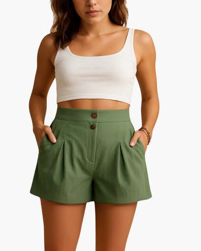 Short taille haute élégant – Look estival raffiné