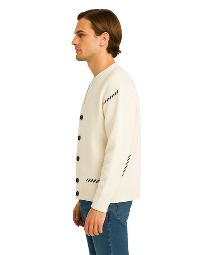 Cardigan en Laine de Lapin pour Homme – Style Décontracté & Moderne