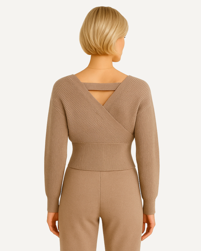 Ensemble Femme Tricoté 2 Pièces | Off-Shoulder & Taille Haute