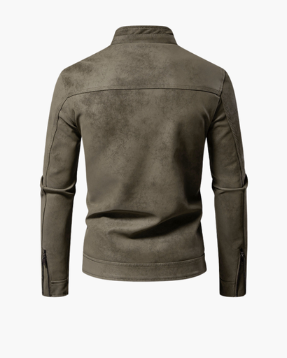 Veste Homme Élégante – Design Aspect Cuir avec Finitions Haut de Gamme