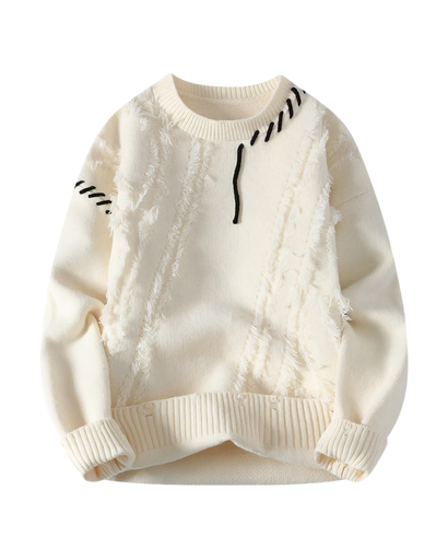 Pull Patchwork – Design Unique avec Détails Contrastés