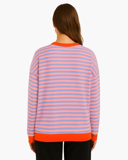 Sweat Femme Oversize à Rayures – Confort Doux et Respirant, Style Décontracté Chic