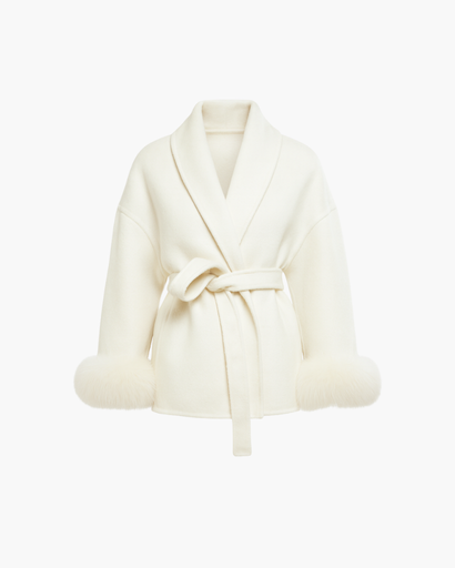 Manteau Femme Élégant avec Ceinture – Manches Finition Chic