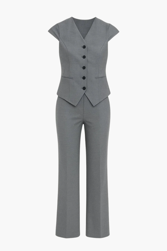 Ensemble Femme Pantalon & Gilet Cintré Tailleur – Tenue Bureau Élégante | Invitée de Mariage