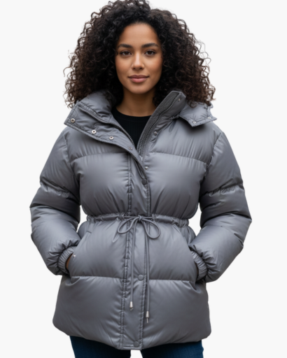 Doudoune Femme Ceinturée à Capuche – Élégance et Chaleur Optimale