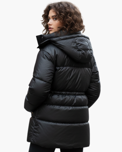 Doudoune Femme Ceinturée à Capuche – Élégance et Chaleur Optimale