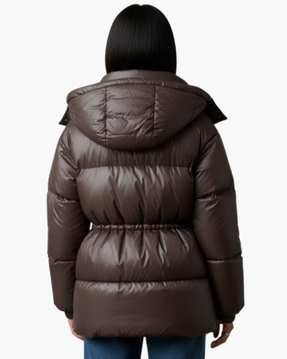 Doudoune Femme Ceinturée à Capuche – Élégance et Chaleur Optimale