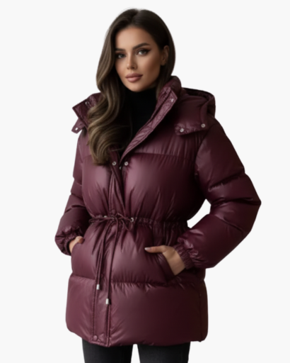 Doudoune Femme Ceinturée à Capuche – Élégance et Chaleur Optimale