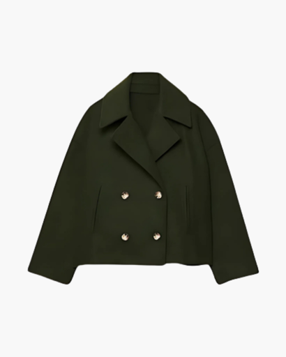 Veste Femme Courte en Coton à Double Boutonnage | Chic & Moderne