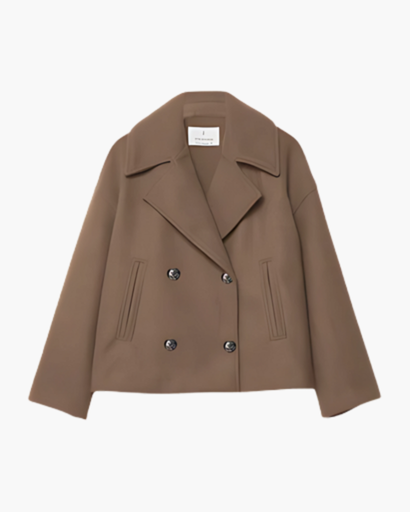 Veste Femme Courte en Coton à Double Boutonnage | Chic & Moderne
