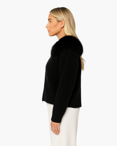 Gilet Femme Zippé avec Col en Fourrure – Chaud & Élégant Hiver  Jo