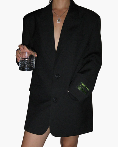 Blazer Femme – Veste Longue Oversize avec Revers Classique