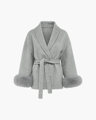 Manteau Femme Élégant avec Ceinture – Manches Finition Chic