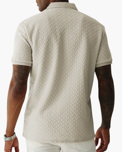 Polo homme à motif structuré