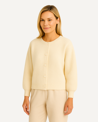 Gilet Femme en Maille Douce – Manches Bouffantes & Style Élégant