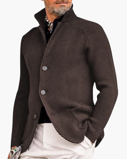 Cardigan Tricoté Élégant pour Homme – Coupe Classique avec Boutons
