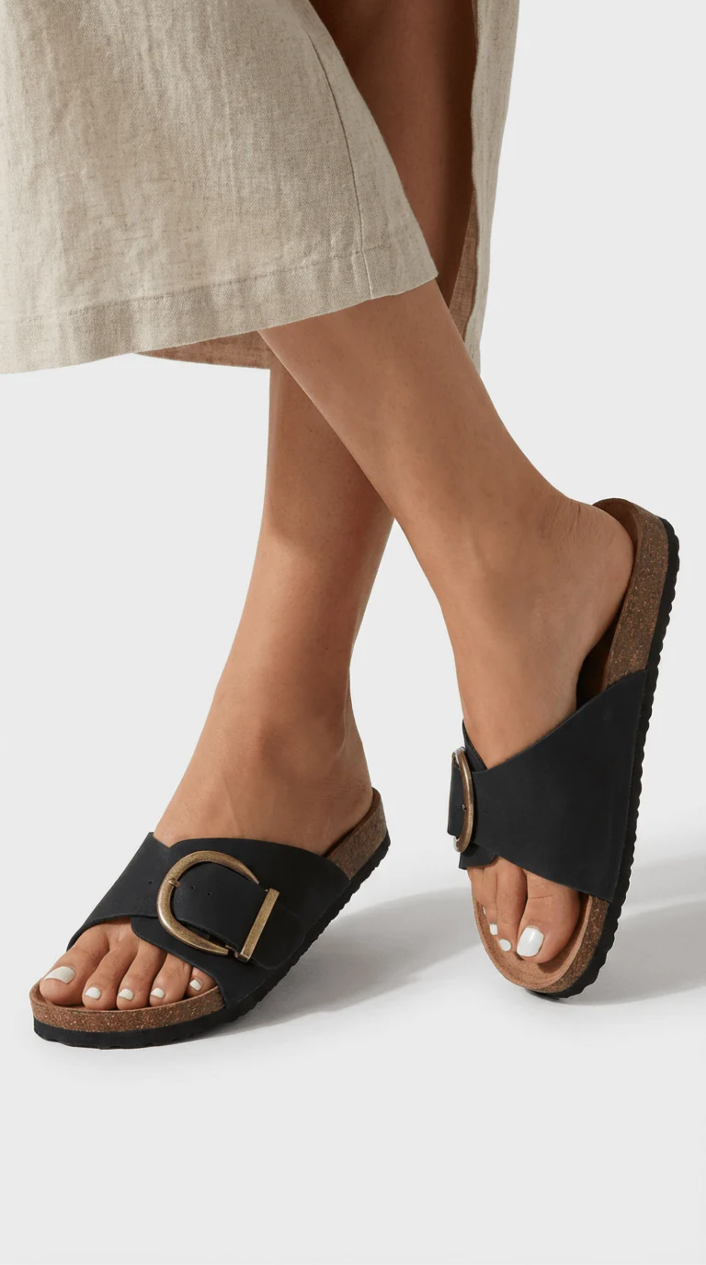 Sandale mule femme à boucle décorative
