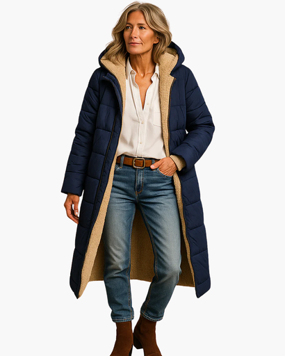Manteau long rembourré pour femme