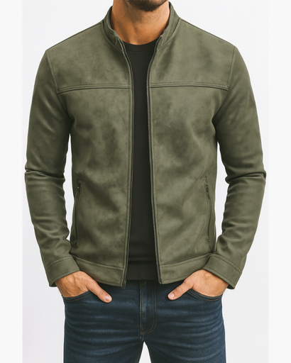 Veste Homme Élégante – Design Aspect Cuir avec Finitions Haut de Gamme
