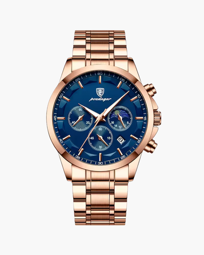 Montre Chronographe Homme – Élégance Dorée et Fonctionnalité de Précision