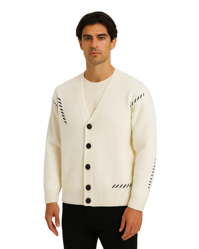 Cardigan en Laine de Lapin pour Homme – Style Décontracté & Moderne