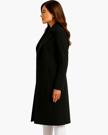 Manteau Long Élégant Femme – Double Boutonnage, Chic et Intemporel
